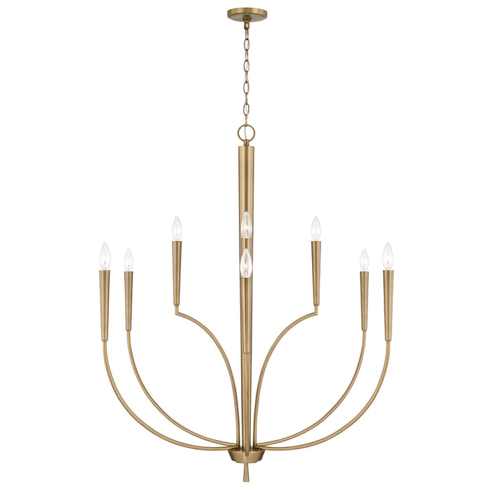 Capital Lighting 445901AD Ten Light Chandelier, Aged Brass