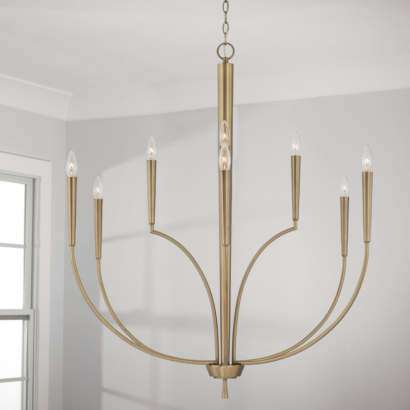 Capital Lighting 445901AD Ten Light Chandelier, Aged Brass