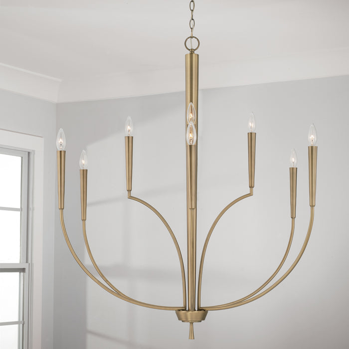 Capital Lighting 445901AD Ten Light Chandelier, Aged Brass