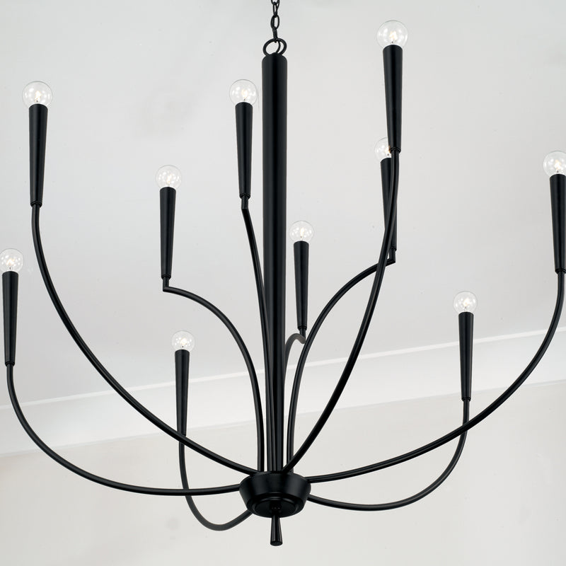 Capital Lighting 445901MB Ten Light Chandelier, Matte Black
