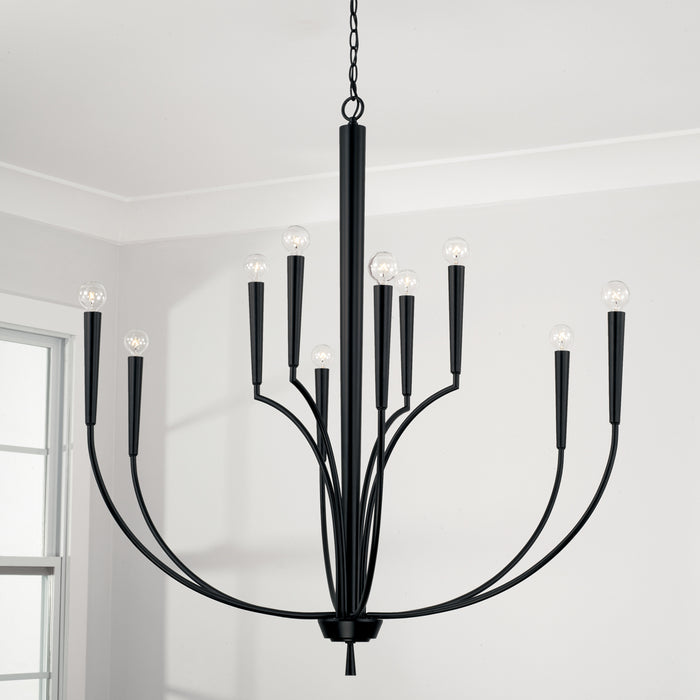 Capital Lighting 445901MB Ten Light Chandelier, Matte Black