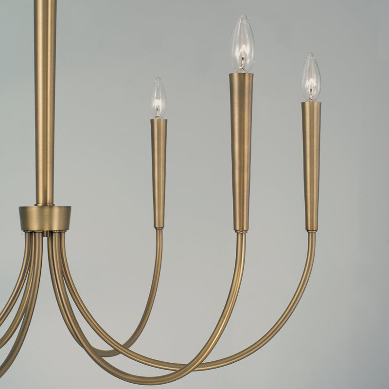 Capital Lighting 445961AD Six Light Chandelier, Aged Brass