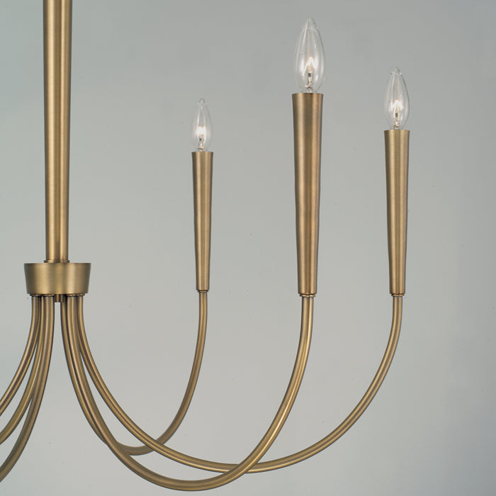 Capital Lighting 445961AD Six Light Chandelier, Aged Brass