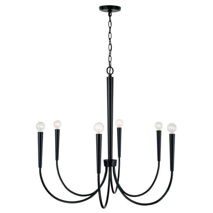 Capital Lighting 445961MB Six Light Chandelier, Matte Black