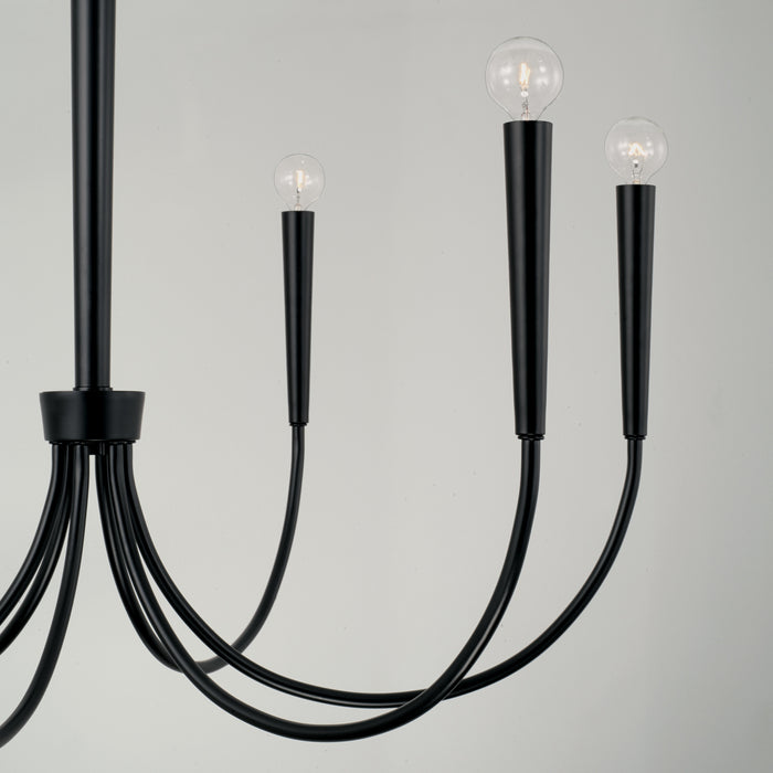 Capital Lighting 445961MB Six Light Chandelier, Matte Black