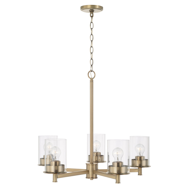Capital Lighting 446851AD-532 Five Light Chandelier, Aged Brass