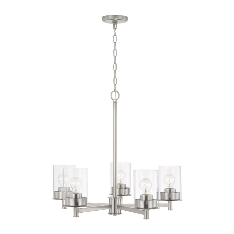 Capital Lighting 446851BN-532 Five Light Chandelier, Brushed Nickel