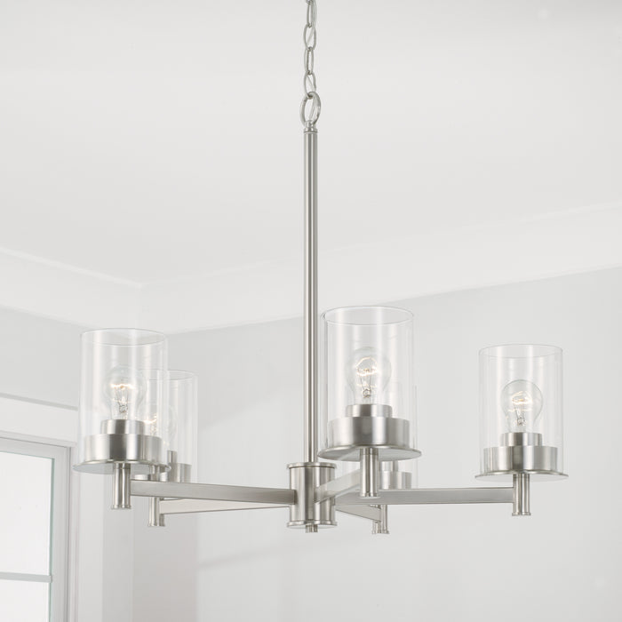 Capital Lighting 446851BN-532 Five Light Chandelier, Brushed Nickel