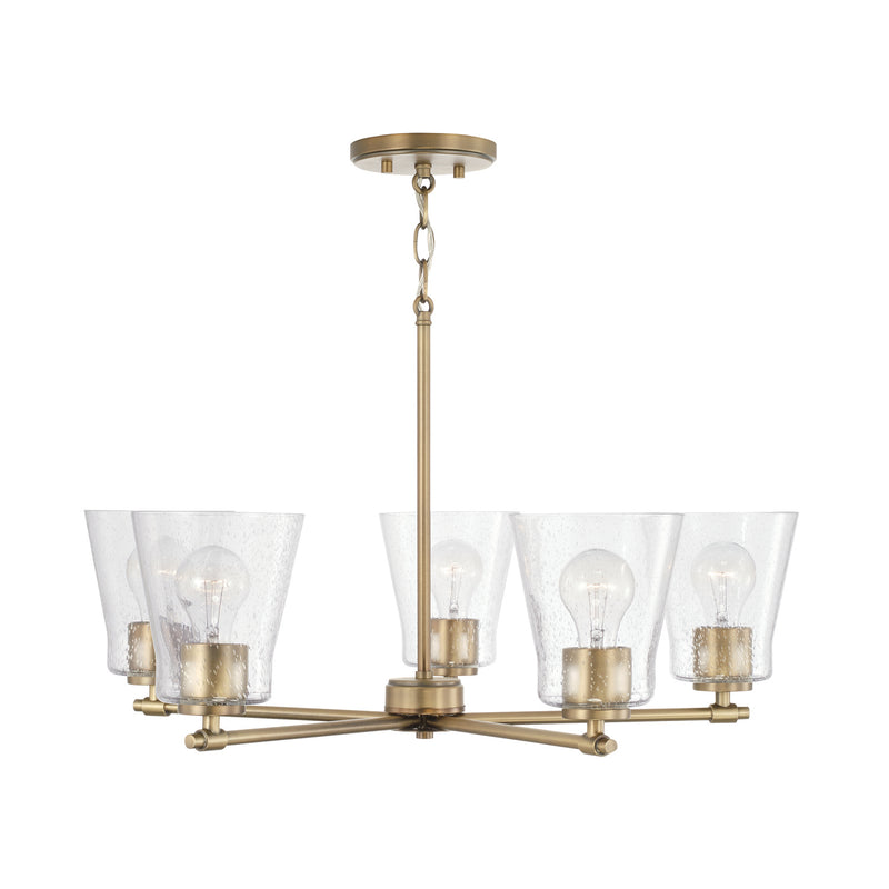 Capital Lighting 446951AD-533 Five Light Chandelier, Aged Brass