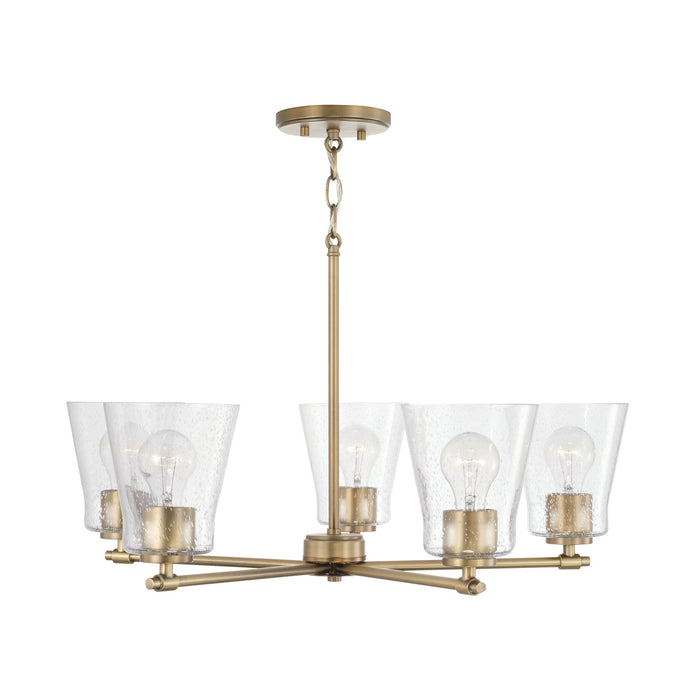 Capital Lighting 446951AD-533 Five Light Chandelier, Aged Brass