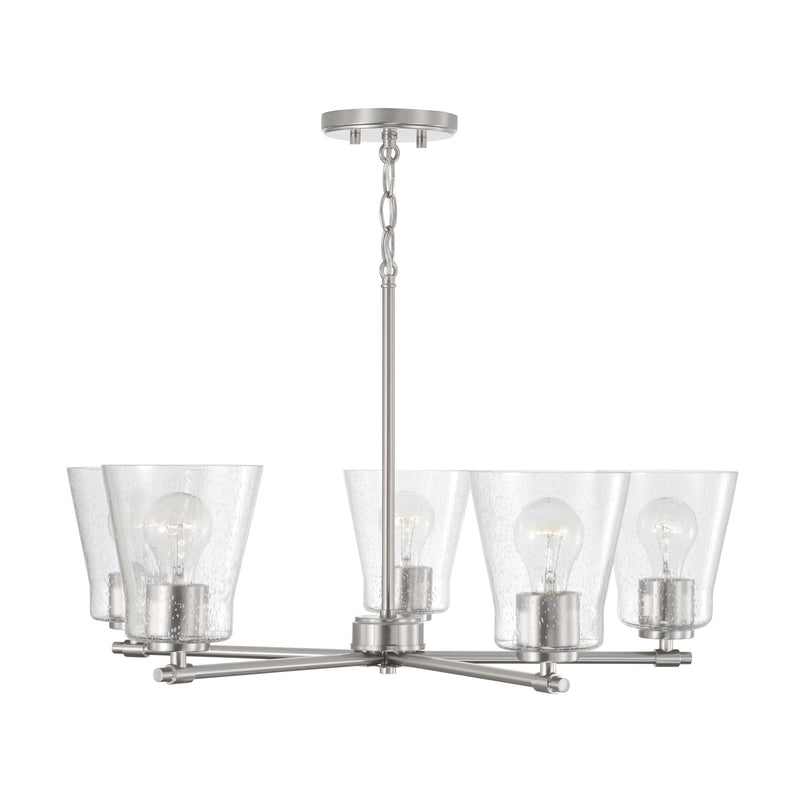 Capital Lighting 446951BN-533 Five Light Chandelier, Brushed Nickel