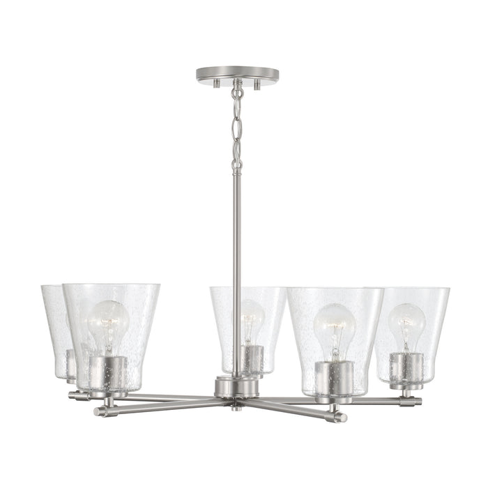 Capital Lighting 446951BN-533 Five Light Chandelier, Brushed Nickel