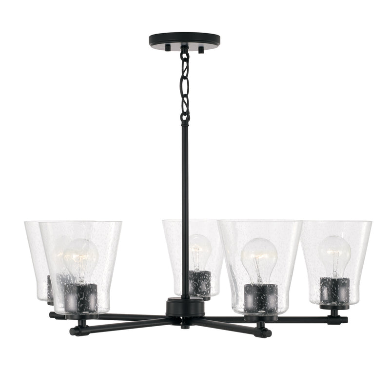 Capital Lighting 446951MB-533 Five Light Chandelier, Matte Black