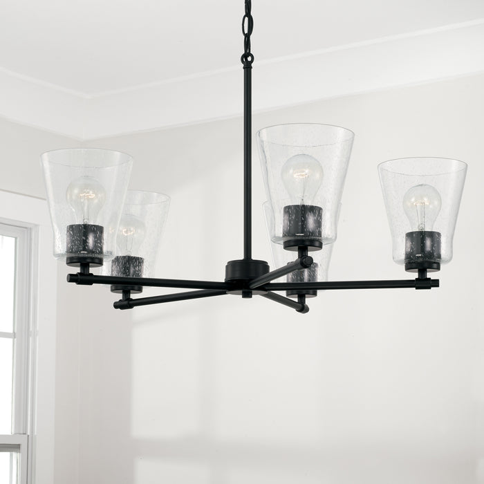 Capital Lighting 446951MB-533 Five Light Chandelier, Matte Black