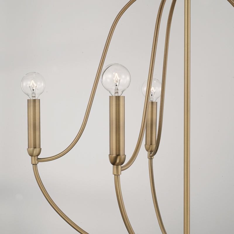 Capital Lighting 447051AD Five Light Chandelier, Aged Brass