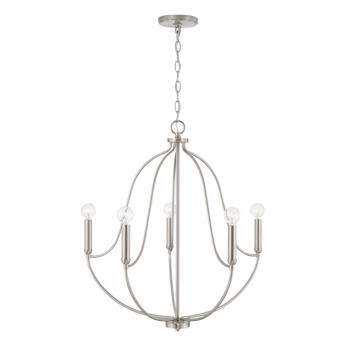 Capital Lighting 447051BN Five Light Chandelier, Brushed Nickel