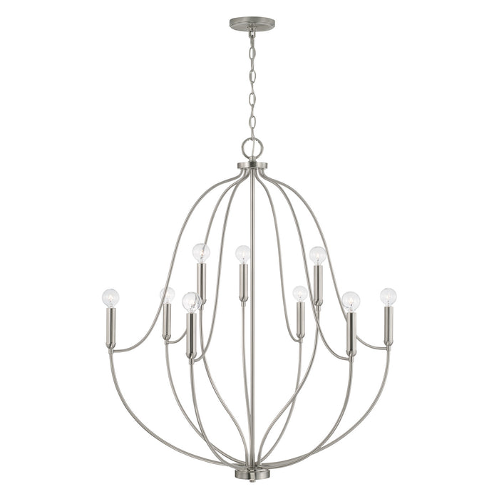 Capital Lighting 447091BN Nine Light Chandelier, Brushed Nickel