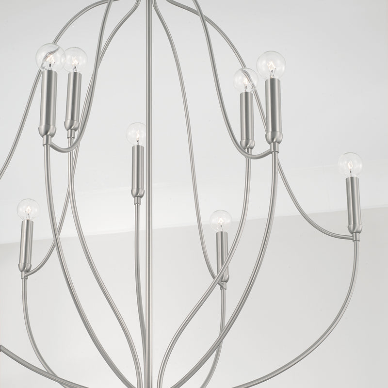 Capital Lighting 447091BN Nine Light Chandelier, Brushed Nickel