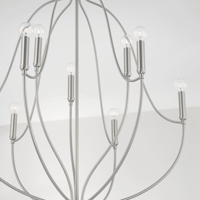 Capital Lighting 447091BN Nine Light Chandelier, Brushed Nickel