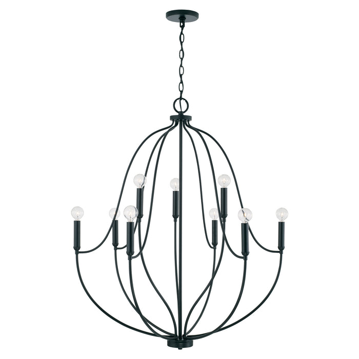 Capital Lighting 447091MB Nine Light Chandelier, Matte Black
