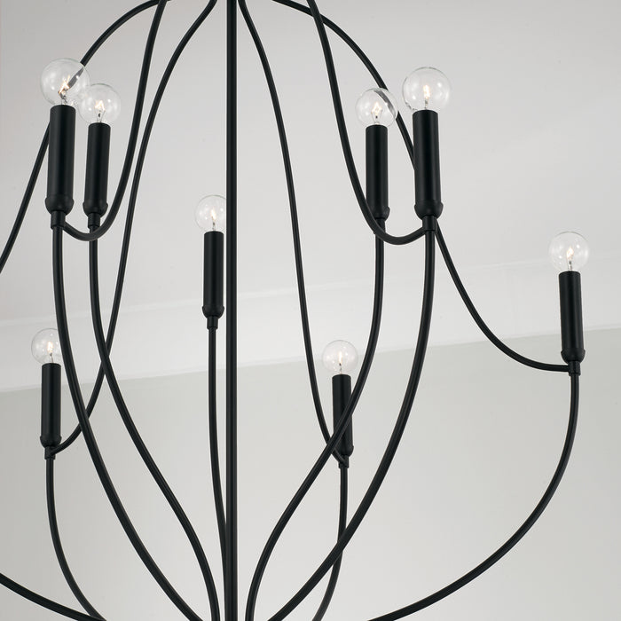 Capital Lighting 447091MB Nine Light Chandelier, Matte Black
