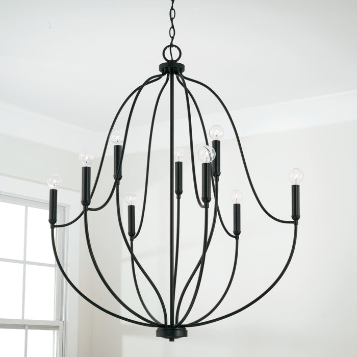 Capital Lighting 447091MB Nine Light Chandelier, Matte Black