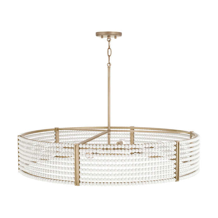 Capital Lighting 447161AP Six Light Chandelier, Aged Brass Painted