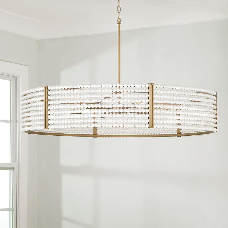 Capital Lighting 447161AP Six Light Chandelier, Aged Brass Painted