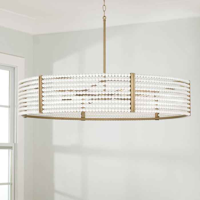Capital Lighting 447161AP Six Light Chandelier, Aged Brass Painted