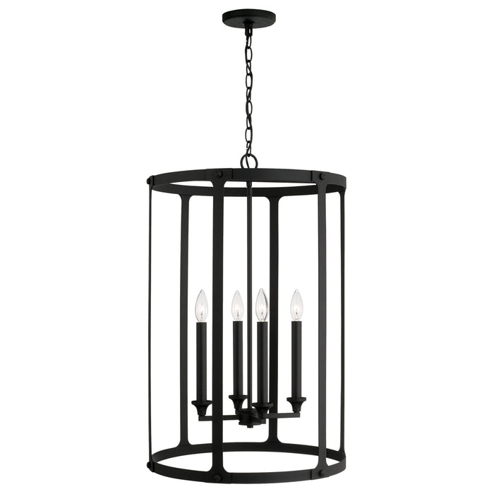 Capital Lighting 544941BI Four Light Foyer, Black Iron