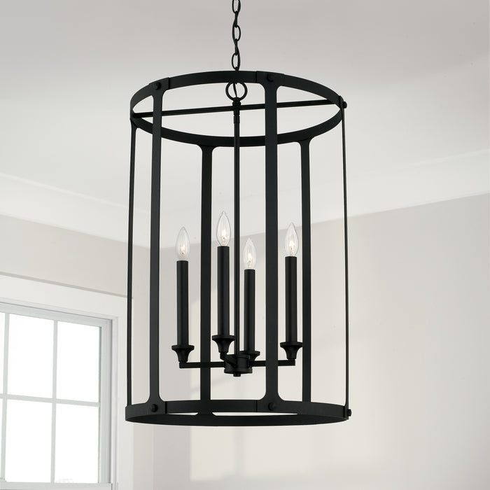 Capital Lighting 544941BI Four Light Foyer, Black Iron