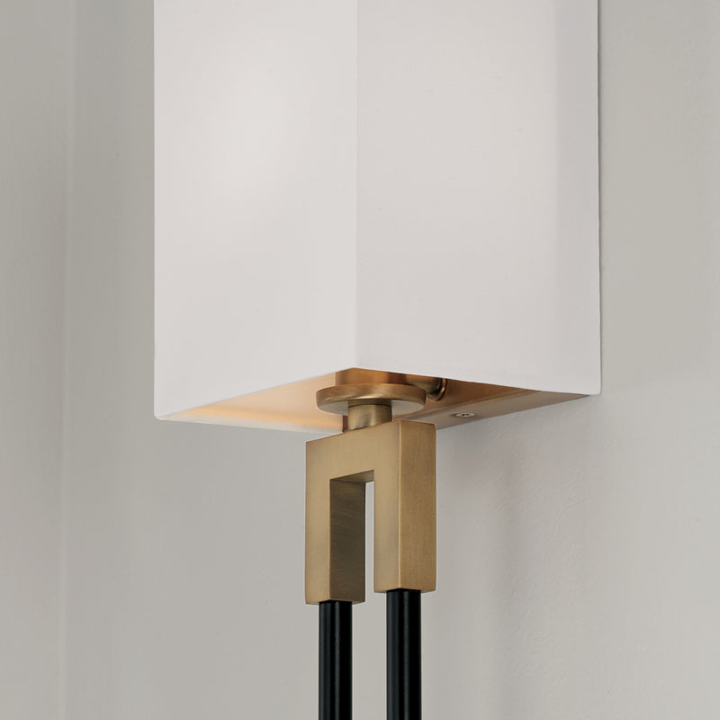 Capital Lighting 644711AB One Light Wall Sconce, Aged Brass and Black