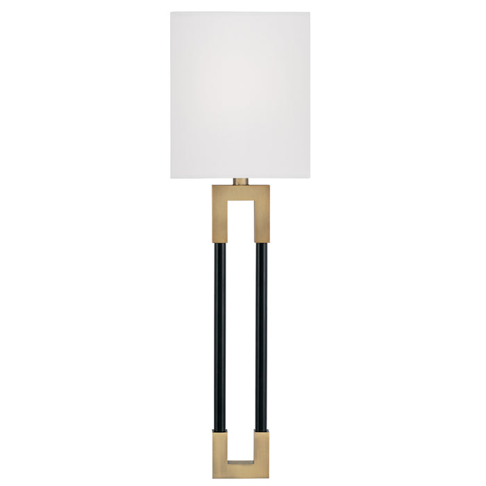 Capital Lighting 644711AB One Light Wall Sconce, Aged Brass and Black