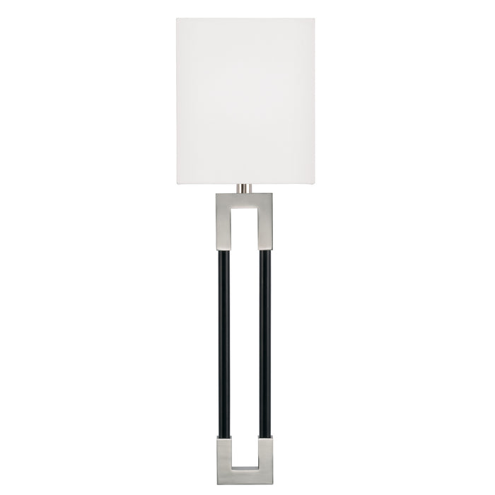 Capital Lighting 644711NK One Light Wall Sconce, Polished Nickel and Matte Black