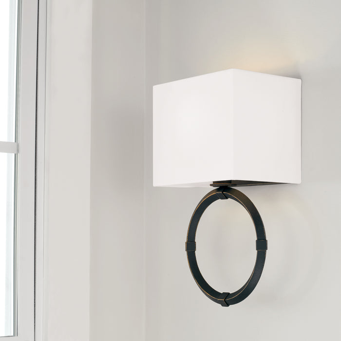 Capital Lighting 645211IH One Light Wall Sconce, Brushed Black Iron