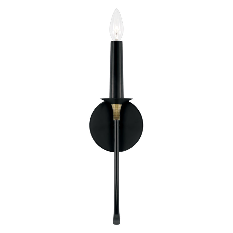 Capital Lighting 645611KB One Light Wall Sconce, Matte Black with Brass