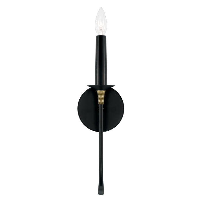 Capital Lighting 645611KB One Light Wall Sconce, Matte Black with Brass