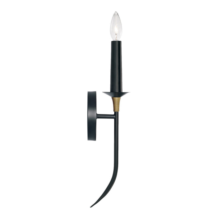 Capital Lighting 645611KB One Light Wall Sconce, Matte Black with Brass