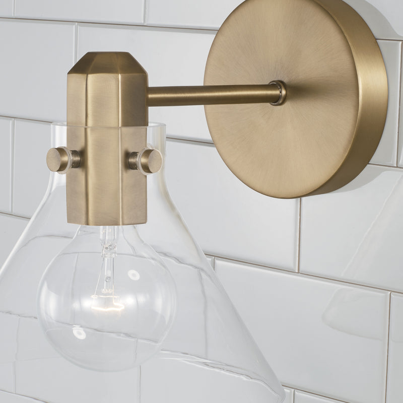 Capital Lighting 645811AD-528 One Light Wall Sconce, Aged Brass