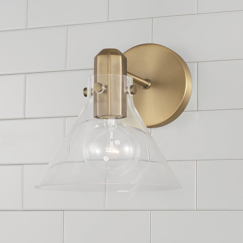 Capital Lighting 645811AD-528 One Light Wall Sconce, Aged Brass
