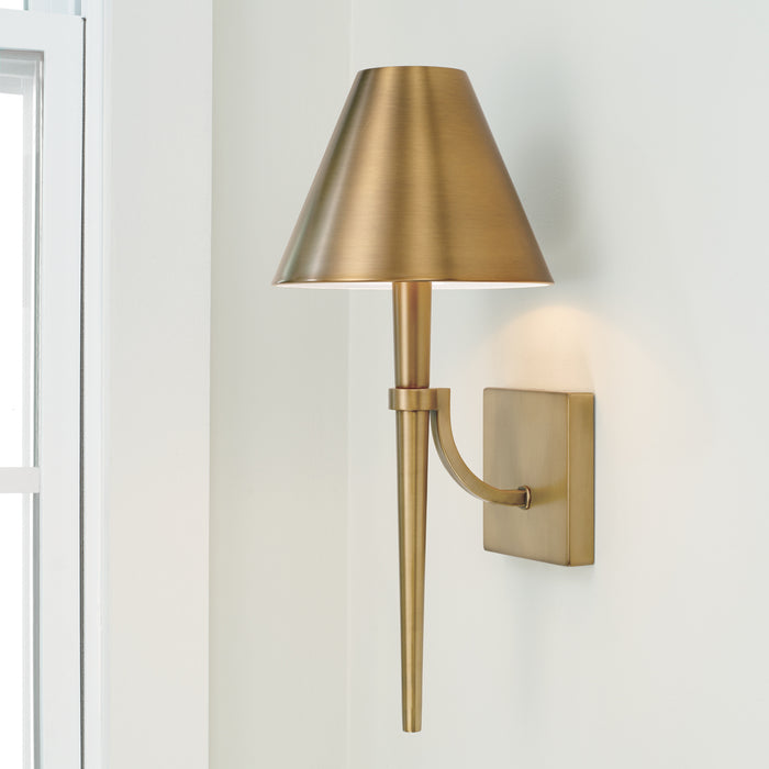 Capital Lighting 645911AD One Light Wall Sconce, Aged Brass