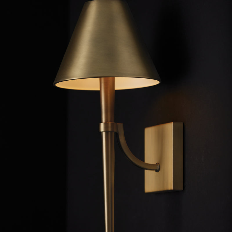 Capital Lighting 645911AD One Light Wall Sconce, Aged Brass