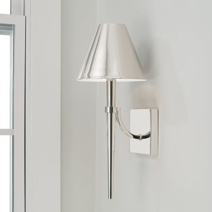Capital Lighting 645911PN One Light Wall Sconce, Polished Nickel