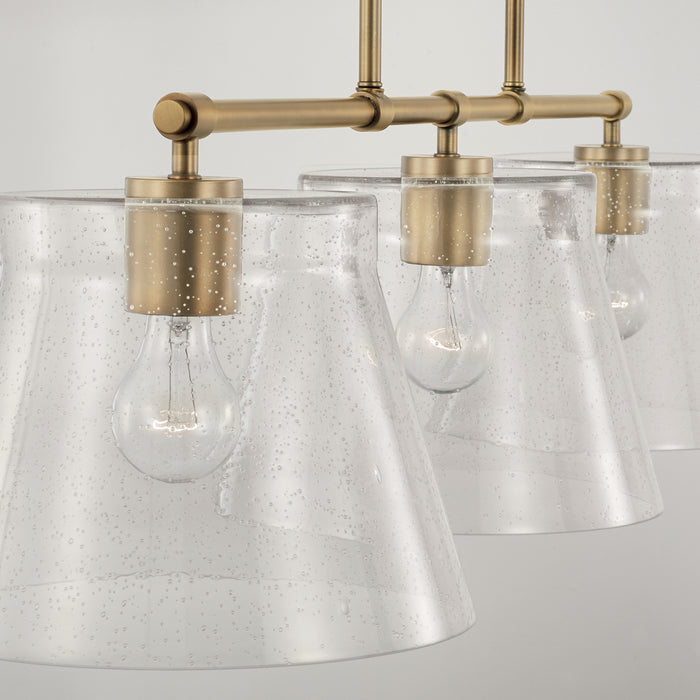 Capital Lighting 846931AD Three Light Island Pendant, Aged Brass