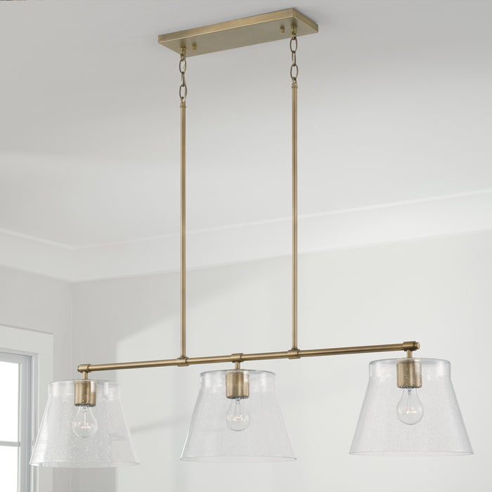 Capital Lighting 846931AD Three Light Island Pendant, Aged Brass