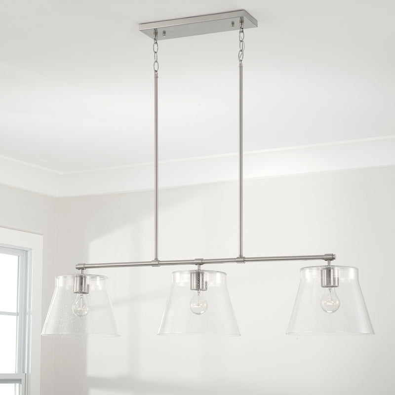 Capital Lighting 846931BN Three Light Island Pendant, Brushed Nickel