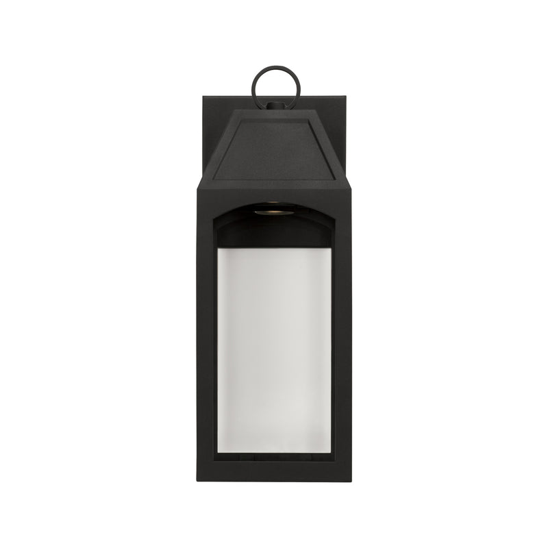 Capital Lighting 946311BK-GL One Light Outdoor Wall Lantern, Black