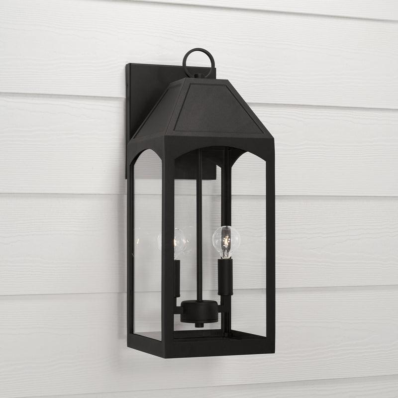 Capital Lighting 946321BK Two Light Outdoor Wall Lantern, Black