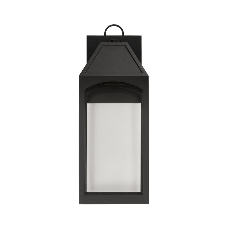 Capital Lighting 946321BK-GL One Light Outdoor Wall Lantern, Black