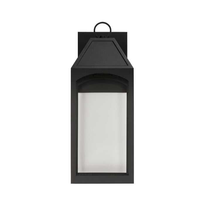 Capital Lighting 946321BK-GL One Light Outdoor Wall Lantern, Black